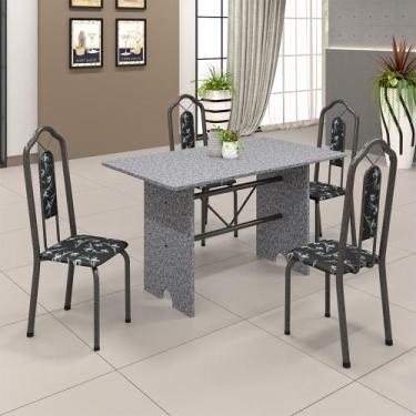 Imagem de Conjunto Sala De Jantar Mesa 070 Com Granito E 4 Cadeiras Bianca Preto