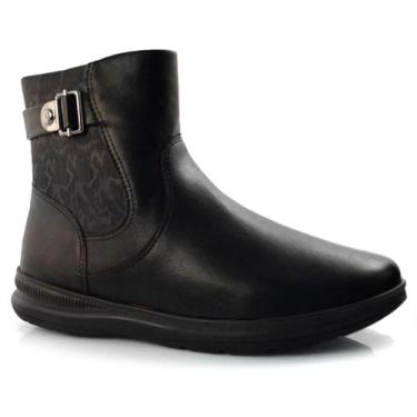 Imagem de Bota Comfort Flex Cano Curto Feminina Preta