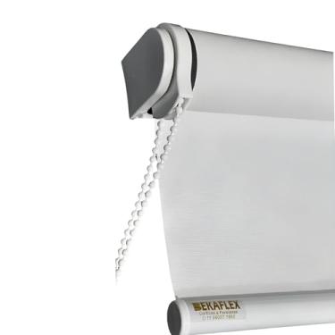 Imagem de Cortina Blackout Persiana para portas e janelas de quarto sala cozinha escritório varanda decoração elegante cor branco preto cinza bege | Bekaflex (Branco, 1,40 L X 1,40 A)