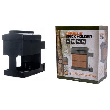 Imagem de Capsule Feeders Suporte de tijolos para até quatro, sal, mineral e tijolos atrativos com tiras de montagem, preto
