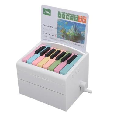 Imagem de Calendário de Piano, Mesa Recarregável Usb Jogável, 52 Cartões de Calendário Semanal, Ornamento de Piano Com Partituras (Branco)