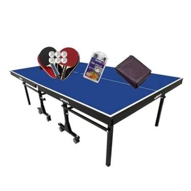 Imagem de MESA PING PONG MDF 25mm 1008 KLOPF + 2 Kits c/Estojo + Rede 5034 + Capa
