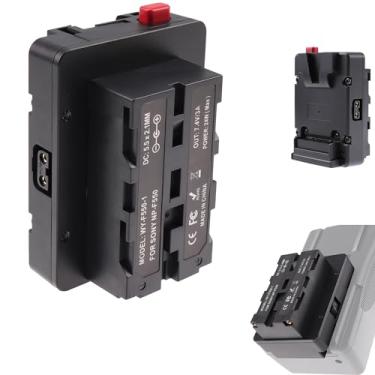 Imagem de Fotga Placa de montagem de adaptador de energia para bateria de montagem em V Mini bateria de montagem em V para NP-F NP-F960 NP-F970, saída D-tap para câmera Moniitor LED Light Z Cam E2/F6/S6/F8 transmissão de câmera de vídeo