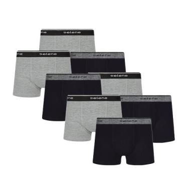 Imagem de 8 Cuecas Infantil Boxer Box De Algodão Para Meninos  - Selene, Preto, 