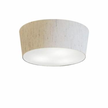 Imagem de Plafon Cone Md-3003 Cúpula em Tecido 12/40x35cm Linho Bege - Bivolt - 