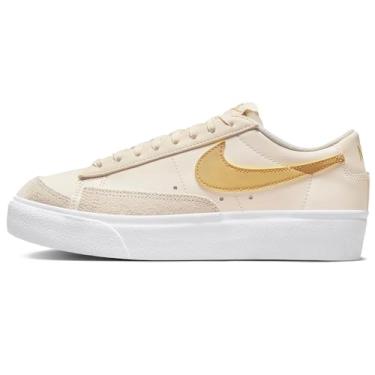 Imagem de Nike Tênis feminino Blazer Low Platform (DJ0292-113, marfim claro/branco/dourado saturno), Marfim claro/branco/ouro Saturno, 9.5