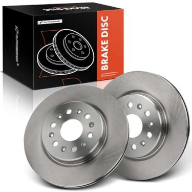 Imagem de A-Premium Rotores de freio a disco ventilados traseiros de 12,4 polegadas (315 mm) compatíveis com modelos selecionados Chevrolet, GMC, Buick e Cadillac - Traverse 2018-2023, Blazer 2019-2022, Acadia,