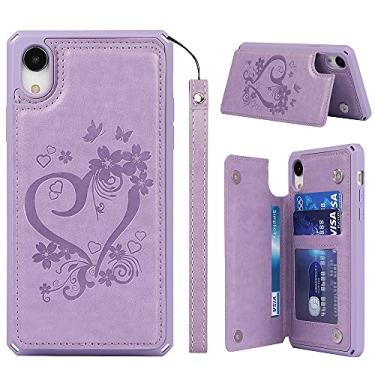 Imagem de ShunJieTech Capa para iPhone X, capa protetora à prova de choque com alça (5,8 polegadas) para iPhone X, porta-cartão de crédito e compartimento para carteira com compartimento para cartão de crédito