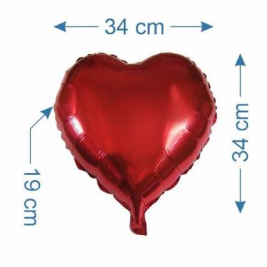 Imagem de 5 Balão Metalizado Coração 34cm - AAZ