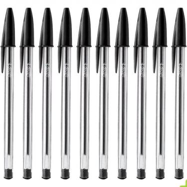 Imagem de Kit 10 Canetas Bic Cristal Ponta Média 1.0 Esferográfica