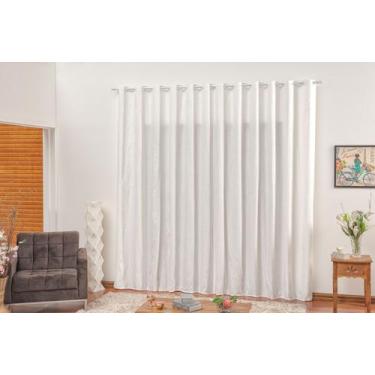 Imagem de Cortina para sala e quarto 4,00m x 2,70m estampada cinza claro ilhos M