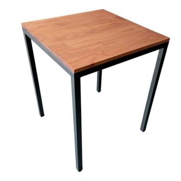 Imagem de Mesa de Jantar Quadrada para 4 Lugares Modelo Industrial Pés Tradicion