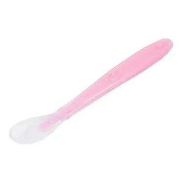 Imagem de Colher De Silicone Bebê Introdução Alimentar Macia Buba Rosa