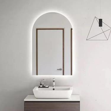 Imagem de Espelho lapidado Arco Janelinha Iluminado com LED frio - 80x100cm - Wo