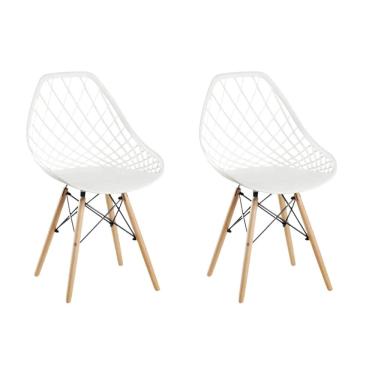 Imagem de Conjunto 2 Cadeiras para Sala de Jantar Clarice Cloe Madeira Branco