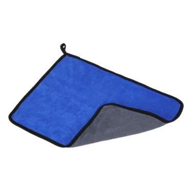 Imagem de PATIKIL Toalha de taco de bilhar de 29 x 40 cm, pano de eixo de limpeza de tacos de piscina, lã coral para poste de sinuca, acessórios para tacos de mesa de sinuca, azul e cinza