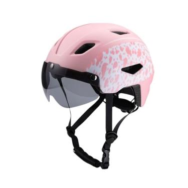 Imagem de oshhni Capacete de bicicleta infantil para crianças com pára-brisas Capacete de ciclismo Chapéu para bicicleta de estrada Ciclismo, Rosa