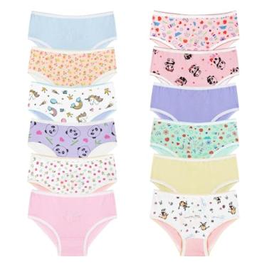 Imagem de Calcinha Infantil Mista Kit 12 Peças Básico DCP Kids (BR, Alfa, M, Colorido)