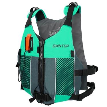 Imagem de Owntop Colete de natação adulto, jaqueta leve de caiaque, bolso de hidratação para wakeboard, passeios de barco, pesca, esportes aquáticos (verde, GG/2GG)