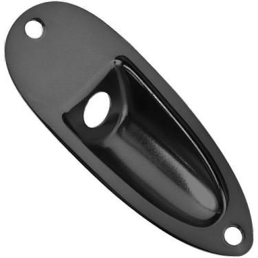 Imagem de Jack Plate Preto Estilo Canoa Para Guitarra Stratocaster - Thida