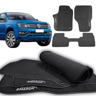 Imagem de Tapete Borracha Para Amarok CD 2010 2011 2012 2013 2014 2015 2016 2017 2018 2019 2020 2021 2022 2023 2024 2025 Para Modelos Com Porta Copos Protetor de Assoalho