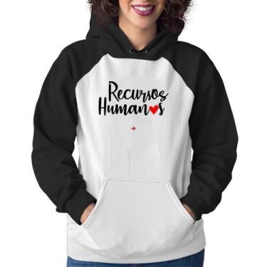Imagem de Moletom Feminino Recursos Humanos por amor - Foca na Moda, Branco, Pre