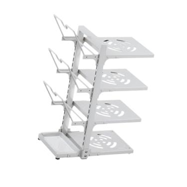 Imagem de IEUDNS Rack de panela de panela ajustável 4 camadas rack de panela salvamento multifuncional sob a pia de 3 tampa de camada para uso domiciliar de dormitório