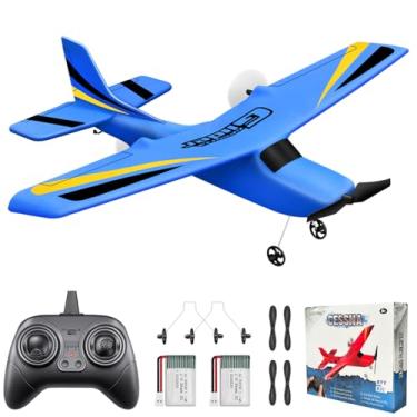 Imagem de HAWK'S WORK 2 CH RC Airplane, Avião RC Pronto para Voar, Avião de Controle Remoto de 2.4 GHz, Planador RC Fácil de Voar para Crianças e Iniciantes (Azul)