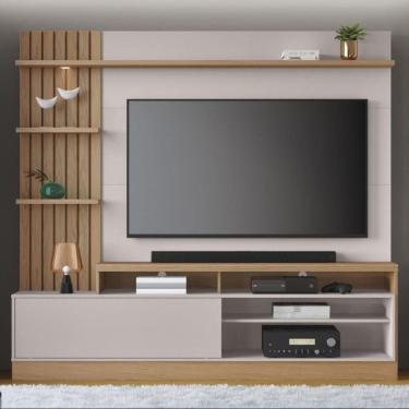 Imagem de Estante Para TV Maceió 65 Polegadas 1 Porta Com Led Colibri Freijó Off White