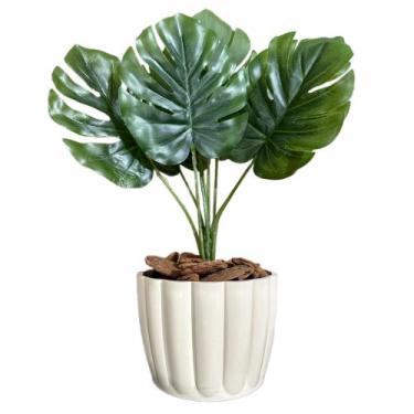 Imagem de Planta Artificial Costela De Adão Com Vaso Cachepot Moranga - PlantaIm