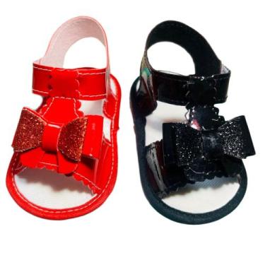 Imagem de Kit 2 Pares Sandálias Laço Para Bebê Menina - Baby's Shoes, Preto, Ver