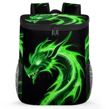 Imagem de Mochila térmica com 30 latas para mulheres e homens – Bolsa térmica à prova de vazamento, à prova de vazamento, mochilas de gelo para piquenique, praia, viagem, acampamento (dragão