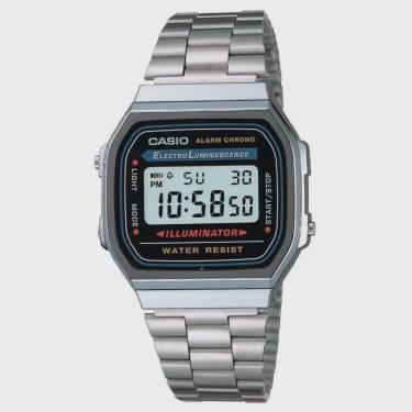 Imagem de Relógio Casio Vintage Feminino A168WA-1WDF Prata A-168WA