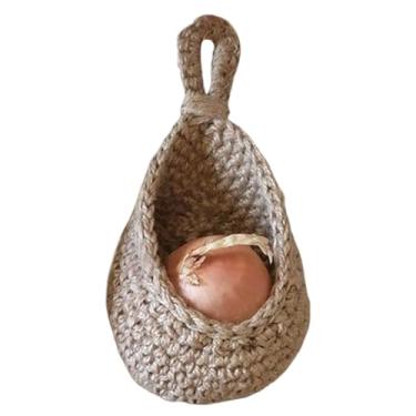Imagem de Cestas de frutas e vegetais, cesta de armazenamento de juta para pendurar na parede, cestas de frutas para cozinha, restaurante, plantador de vegetais, cesta de cozinha, estilo 2