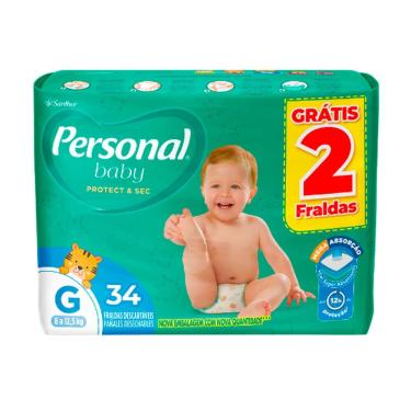 Imagem de Fralda Personal Baby Protect & Sec Tamanho G Leve 34 Pague 32 Fraldas Descartáveis