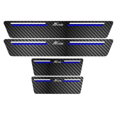 Imagem de Kit Soleira Protetora Porta Premium Blue Carbono New Fiesta - Jhow Ade
