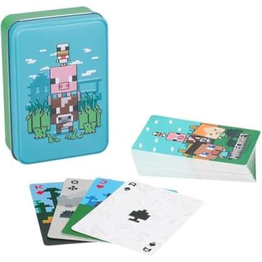 Imagem de Paladone Minecraft Official Licensed Animal Playing Cards Tin, Standard Card Game Deck for Boys and Girls, Gamer Gift Set and Merchandise