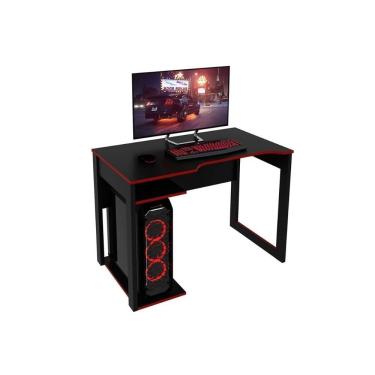 Imagem de Mesa Computador Casal Gamer Me4161 Preto Vermelho Tecno Mobili