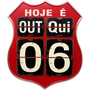 Imagem de Calendário Americano Route Em Metal Vinho Vintage Flip 40cm