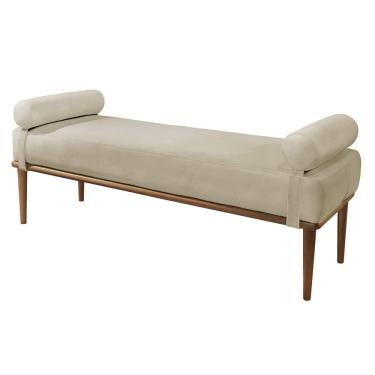 Imagem de Recamier Banco Berlim Luxo Madeira Maciça Castellar Móbile Corino Off White Corino Off White