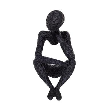 Imagem de Enfeite Pensadora Impressão 3d Objeto Decorativo Decoração Preto