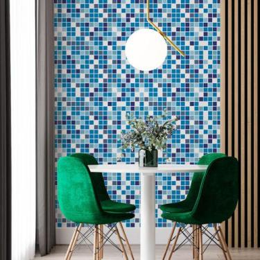 Imagem de Kit 3 Rolos Papel De Parede Adesivo Pastilha ul 3,0M - Gh Papel De Par