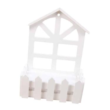 Imagem de Ｂｅｓｇａ Vaso de plantas com cerca de madeira artificial, resistente, para pendurar na parede, para decoração de casamento em casa de fazenda, Cabeça de Ponta