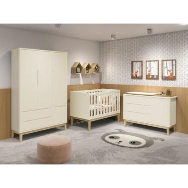 Imagem de Jogo de Quarto para Bebê Completo 3 Portas Classic New Areia Fosco com