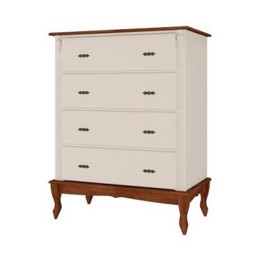 Imagem de Cômoda de Madeira com 4 Gavetas Luís XV - 1030 - Meyer, Laca - Verde M