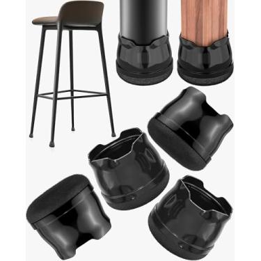 Imagem de yomanta Protetores De Piso Silicone E Feltro Para Pernas Cadeira, 24 Peças, Pisos Madeira - Almofadas, Capas/Copos Móveis, Antirruído À Prova Arranhões, Redondos M (Serve Em 1"-1 3/16" / 24-30 Mm),