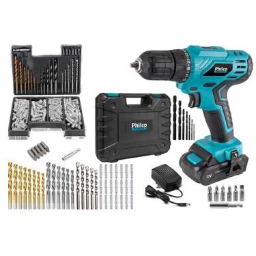Imagem de Parafusadeira Philco Force PPF12M Speed Control 1300MAH + Kit Jogo De 