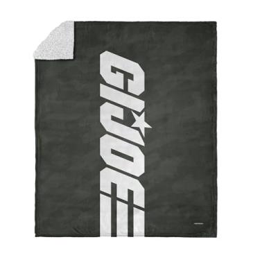 Imagem de G.I. Joe Symbols GI Joe Silk Touch Sherpa Throw, 127 x 152 cm – Cobertor de lã de desenho animado Hasbro, roupa de cama retrô ultramacia para cama ou sofá