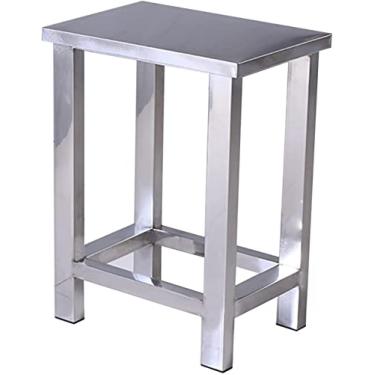 Imagem de Banqueta Quadrada De Aço Inoxidável Banqueta De Bar Criativa Banqueta De Jantar Multiuso Sem Encosto Mobília De Banquinho, Stainless Steel, 50CM