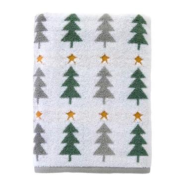 Imagem de SKL Home Toalha de banho premium para várias árvores de Natal/inverno, 100% algodão, 500 g/m2, macia e absorvente, jacquard reversível, decorativa, multi